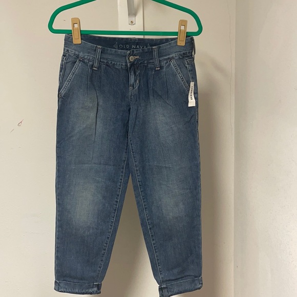 *RARE* VINTAGE NWT OLD NAVY SIZE 2 PLEATED CUFFED DENIM JEANS - Picture 2 of 9